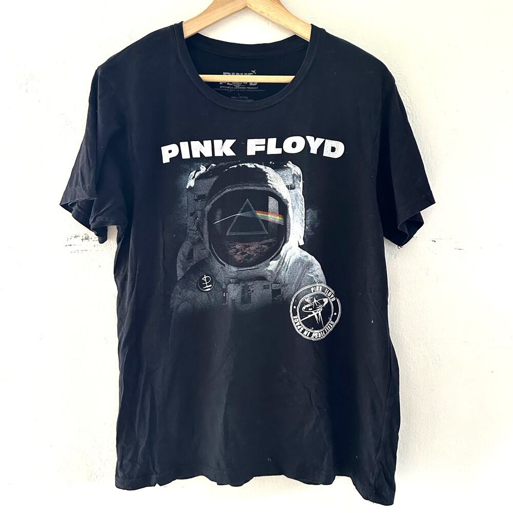 Pink‎ Floyd Black Short Sleeve Shirt Astronaut Graphic Size Large